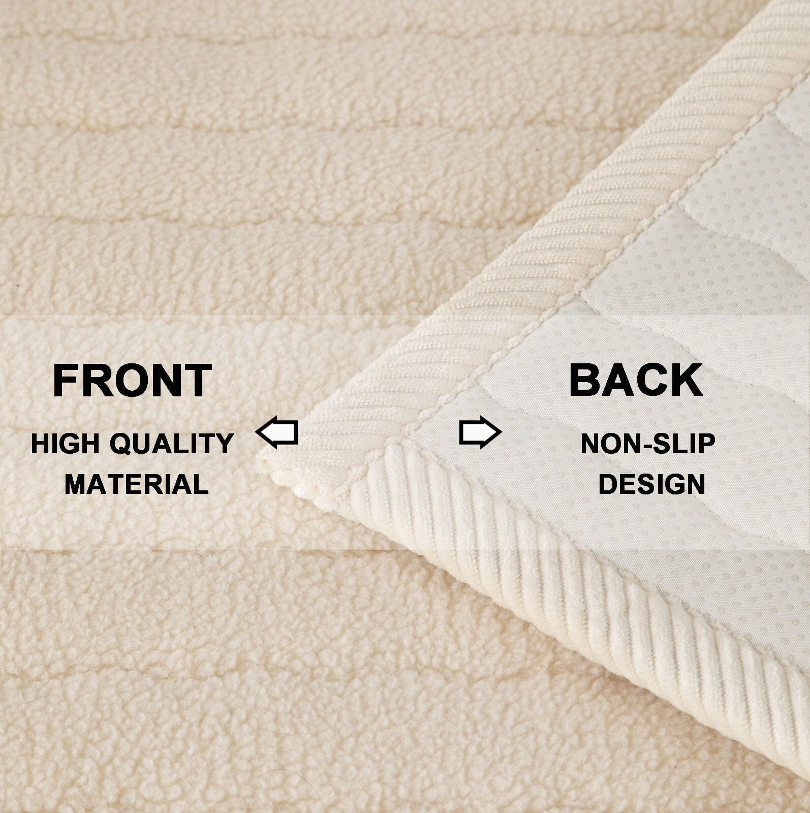 Washable Pet Couch Cover Non-Slip Sofa Covers for Dogs Pet-Friendly Soft Sherpa Dog Couch Protector Mat for Sectional Sofa