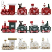 Gustave Christmas Wooden Train Decor Set Christmas Train Toy for Christmas Party Gift Xmas Festival Ornament Home Decor "Green"