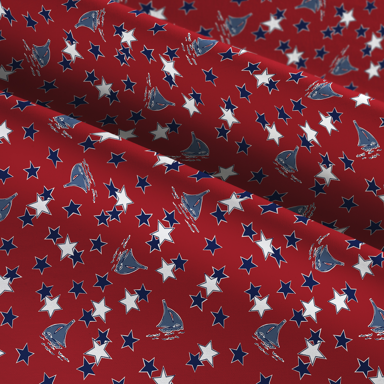 Springs Creative 44" 100% Cotton Teddy Sailboats Sewing & Craft Fabric 10 yd By the Bolt, Red
