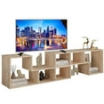 thumbnail image 3 of 2-Pieces Wood TV Stand for 32-65 Inch TVs, Adjustable TV Console Table with Storage, Double L-Shaped TV Stand, Farmhouse Entertainment Center for Living Room, 3 of 8