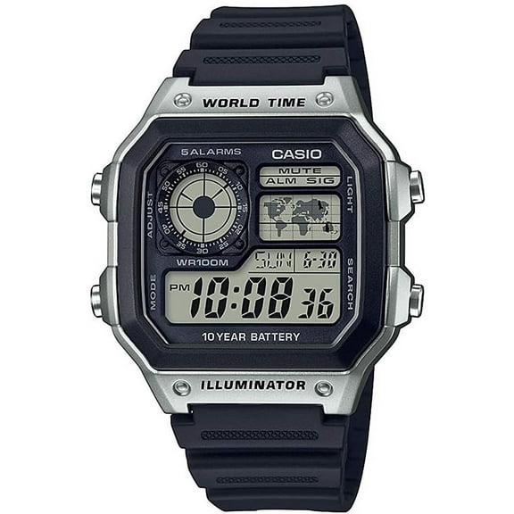 Casio Adult Male Japanese Quartz Watch with Black Resin Strap Wristwatch (Model: AE-1200WH-1CVCF)