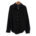 thumbnail image 3 of Womens Corduroy Loose Shirt Button Down Oversized Patchwork Blouses Jacket White and Grey XL, 3 of 9