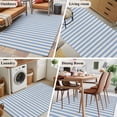 thumbnail image 6 of Blue Striped Large Area Rugs for Bedroom Living Room, Soft Non Slip Carpet Bedside Rug, Modern Simple Farmhouse Beige Vintage Rectangular Floor Cover Kitchen Accent Rug 3'x5' for Dining Room/Office, 6 of 9