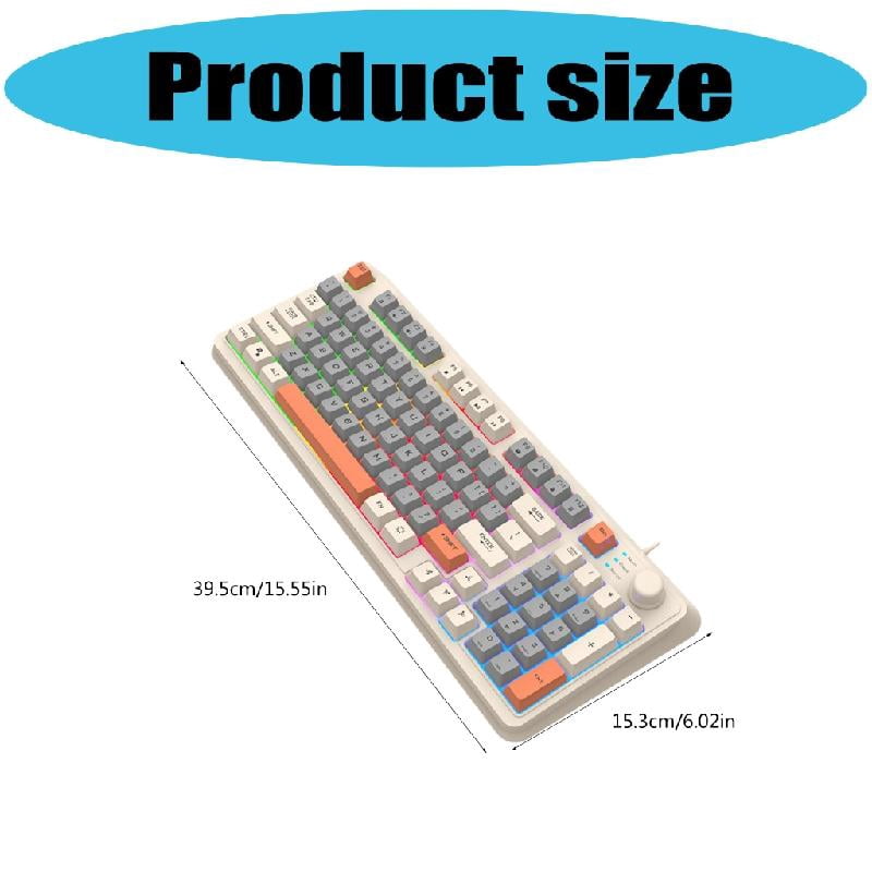 Mechanical Keyboard Hot Swappable Gaming Keyboards Corded Keyboard 94 Keys Keyboards for Computer Laptop