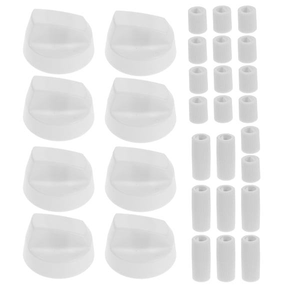 OULII 1Set Versatile White Appliance Knobs with Adapters for Kitchen Oven Stove Precision Control
