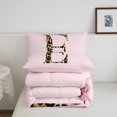 thumbnail image 5 of meiyoeat Cheetah Print Initial E Twin Comforter Sets,Girly Bow Monogram Art Bedding Set For Girl,Pink Reversible,2 Pieces,1 Comforter and 1 Pillowcase, 5 of 7