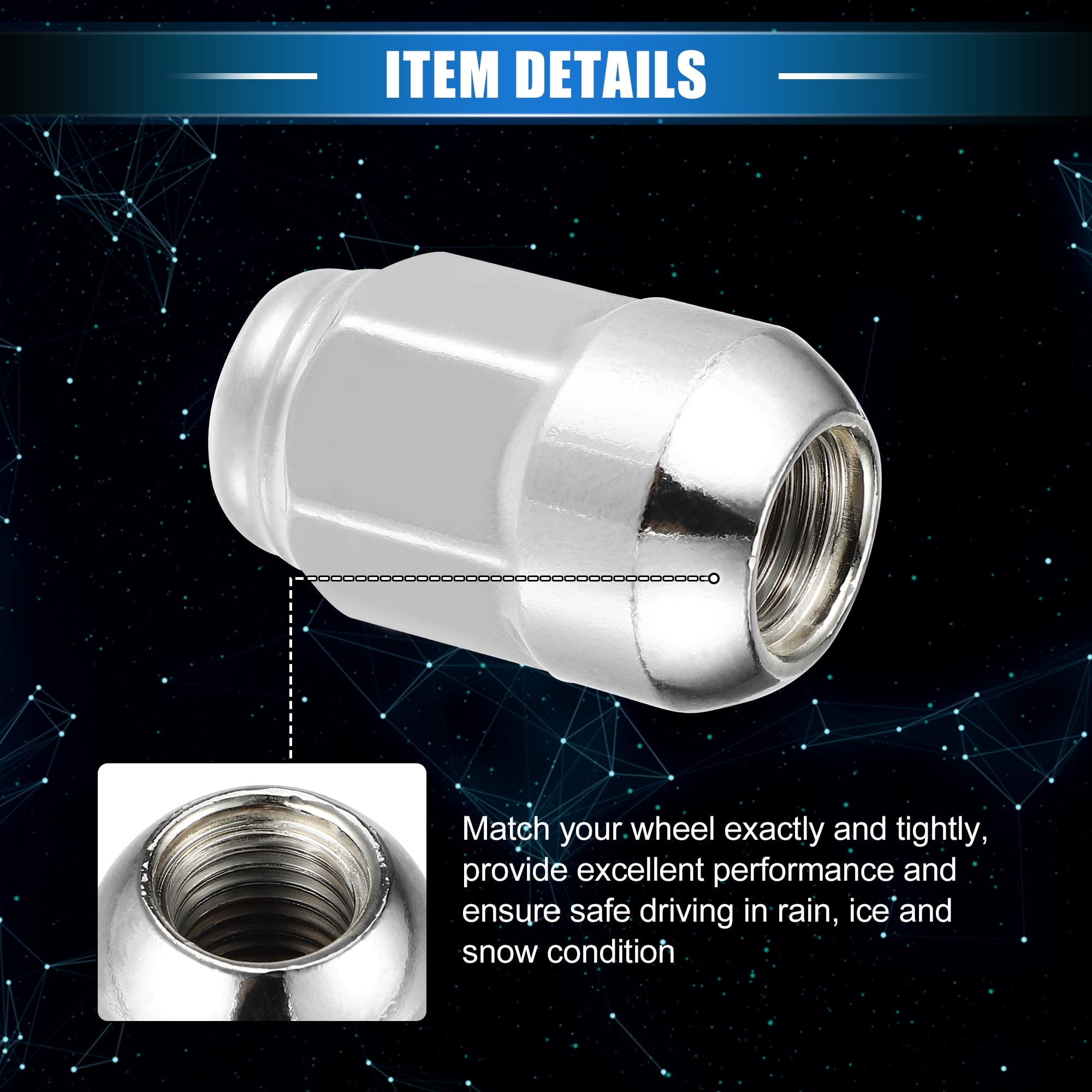 Unique Bargains Conical 60 Degree Seat Hexagon Wheel Lug Nuts for Acura CL 2003 5