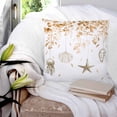 thumbnail image 3 of Orange Eucalyptus Coastal 24x24 Pillow Covers Set of 2, Beach Starfish Conch Throw Pillow Covers Decorative Couch Cushion Case, Microfiber Square Pillowcases for Bedroom Car Living Room, 3 of 7