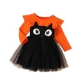 thumbnail image 6 of FYDUU Toddler Girl Halloween Dress Girls Long Sleeve Princess Tutu Dresses Cartoon Kids Casual Dresses Holiday Party Fall Winter Clothes 3-4 Years, 6 of 9