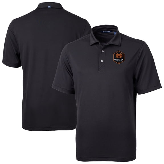 Men's-Cutter & Buck  Black Houston Dynamo FC Big & Tall Virtue Eco Pique Recycled Polo