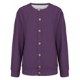 thumbnail image 6 of iOPQO Sweater Cardigan Womens Button Up Cardigan Womens Cardigan Casual Outerwear Button Cardigans for Women Fall Cardigans for Women Knitted Cardigan Purple XXL, 6 of 8