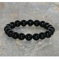 thumbnail image 2 of Natural Morion Black Quartz 10mm Round Shape Smooth Cut Beads Stretchable Bracelet for Men & Women., 2 of 2