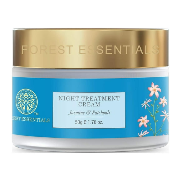 Forest Essentials Night Treatment Cream Jasmine & Patchouli, Nourishing Cream, Repairs Damaged & Uneven Skin With Vitamin C, Anantmool & Antioxidant For Combination To Oily Skin Fo