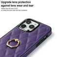 thumbnail image 6 of Dteck Case for iPhone 13 Pro Max 6.7-inch,Shockproof Leather Grid Case 360°Rotatable Ring Holder Kickstand Hybrid Rubber Cover,Purple, 6 of 8