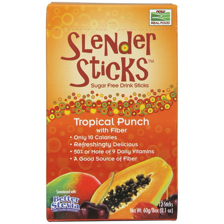 Now Foods Drink Mix, Tropical Punch, 2.1 Oz, 12 Sticks, 1