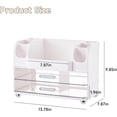thumbnail image 4 of Makeup Organizer for Vanity with 2 Large Drawers, Cosmetic Display Case with Brush Holders, Easy to Storage for Bathroom Countertop Skincare, Desk Office Supplies, Green, 4 of 8