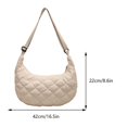 thumbnail image 2 of Bolso Mujer Abajo Media Luna Acolchado Messenger Suave Trabajo Viaje Beige, 2 of 9