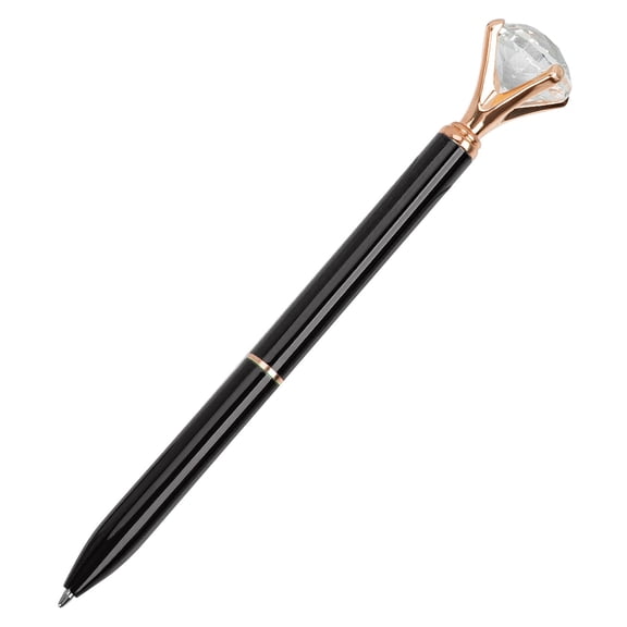 Clearance Under $1.74! 1PC Crystal Diamond Ballpoint Pen, Faceted Bling Retractable Pen with Black Ink, Metal, for Gifting & Weddings, (14cm, Rose Gold Claw/Black)