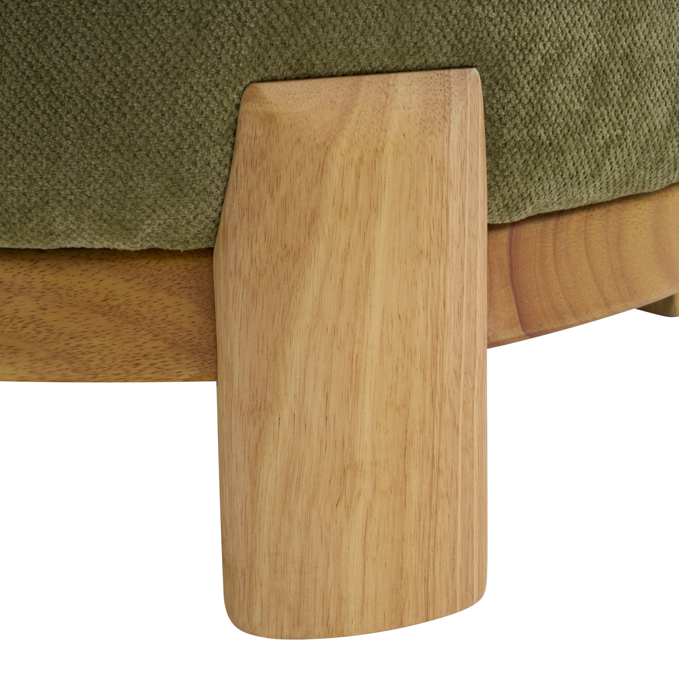 Christopher Knight Home Modern Upholstered Armless Accent Chair with Wood Legs, Wide Seat, Green