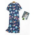 thumbnail image 2 of HLSOHJP Women's Cotton Nightgown Short Sleeve Cartoon Printed Sleep Dress Soft Summer Sleepwear Nightdress, 2 of 4