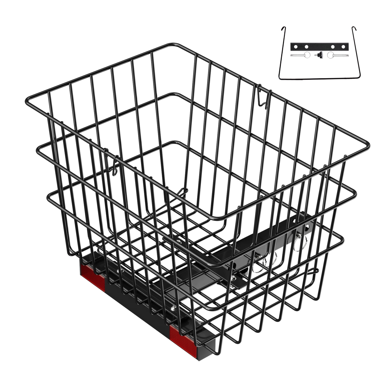 KFFKFF Scooter Rear Basket, Durable Metal Wire Design with Handle, Large Storage Capacity, Fits 1-inch Receiver, Compatible with Various Mobility Scooters