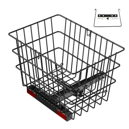 KFFKFF Scooter Rear Basket, Durable Metal Wire Design with Handle, Large Storage Capacity, Fits 1-inch Receiver, Compatible with Various Mobility Scooters
