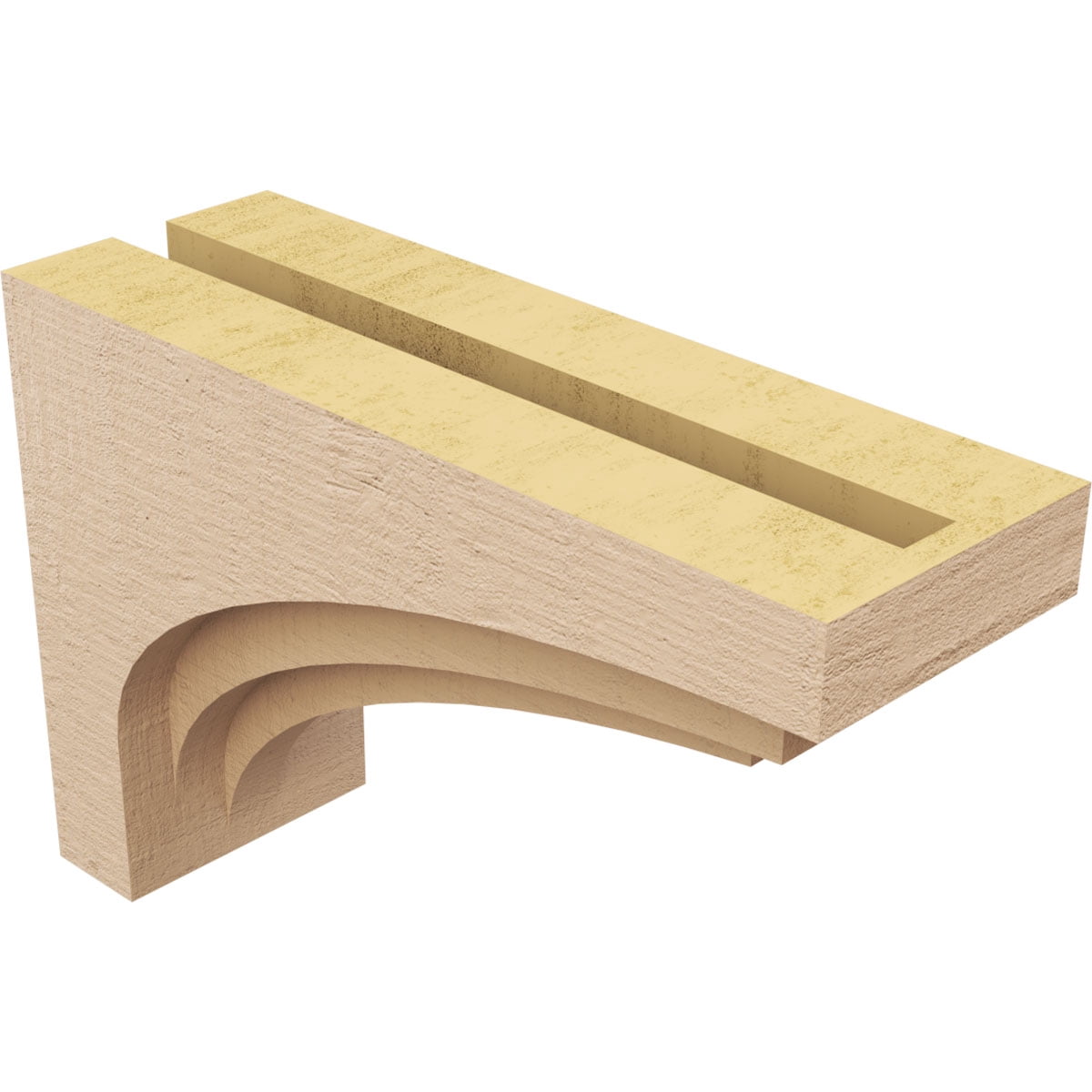 5"W x 15"D x 10"H Classic Rockford Rough Cedar Woodgrain TimberThane Corbel, Primed Tan
