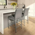 thumbnail image 3 of Amisco Perry Plus 26" Counter Stool - Silver Grey Polyester/Glossy Grey Metal, 3 of 9