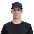 thumbnail image 4 of ZICANCN Alphabet F Pattern Baseball Caps, Trucker Hats for Men And Women, Adjustable Breathable Flat Caps, Navy Blue, 4 of 6