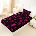 thumbnail image 4 of Homewish Happy Halloween Skull Twin Sheets,Pink Heart Bedding,3-Piece,1 Fitted Sheet and 1 Pillowcase, 4 of 6