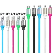 SyncTech Premium Rubber Tangle-Free 6 Feet 5 Pack Micro-USB Cable Durable High-Speed Syncing/Charging for Android, Samsung, Kindle, Windows, Controllers, Tablets, etc.