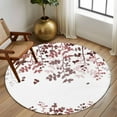 thumbnail image 2 of Round Rug 6Ft Washable Non-Slip, Leaves Circle Area Rugs for Living Room Bedroom, Pink Brown Summer Botanical Indoor Floor Mats Carpet Runner for Home Decor Aesthetic, 2 of 8