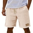 thumbnail image 2 of Hvogkswy Beach Shorts for Men Solid Elastic Drawstring Waist Shorts with Pockets Loose Comfy Travel Vacation Summer Casual Shorts, 2 of 9