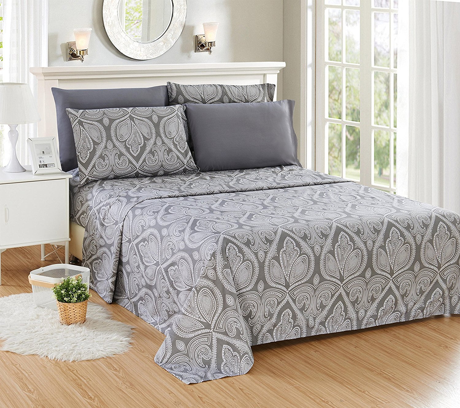 Lux Decor Collection Egyptian Quality Paisley Printed Bed Sheet Set