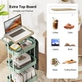 thumbnail image 2 of Rolling Cart DTK, utilitario metálico de 3 niveles, con sobremesa y bolsas laterales, 2 of 7