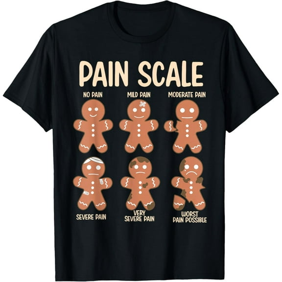 Pain Scale Funny Gingerbread Man Christmas Nurse Holiday T-Shirt TShirt
