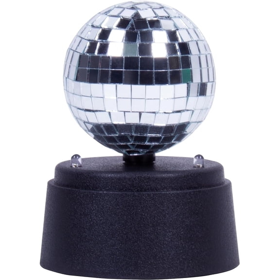 Fizz Creations Mini Mirror Ball, 5-Inch Tall Disco Ball & Stand, Battery Powered Party Light
