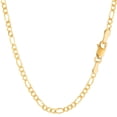 thumbnail image 1 of 14k Yellow Solid Gold Figaro Chain Necklace, 2.6mm, 20", 1 of 1