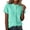 Mint Green, variant on Women's Short Sleeve Cotton Linen Button Down Blouse Loose Fit Casual Lightweight Plain Summer Elegant Tops by Yigetop Black L