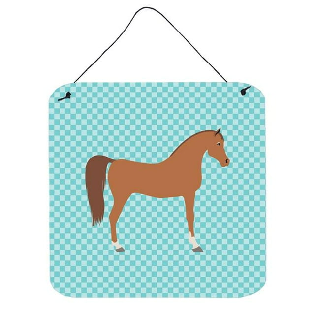 Cheval Arabe Bleu à Carreaux pour Mur Ou Porte, 6 x 6 Po.