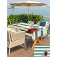 thumbnail image 5 of Outdoor Tablecloths with Umbrella Hole & Zipper, Beige Blue Striped Daisy 54x80 Inch Tablecloth Rectangle, Farmhouse Vintage Flowers Waterproof Table Cloth, Patio/Pool/Picnic Table Covers, 5 of 8