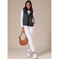 thumbnail image 2 of DARING DIVA Women's Lightweight Hooded Puffer Vest Quilted Short Coat XL Black, 2 of 7