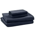 thumbnail image 4 of Amrapur Overseas 4-Piece Bright Solid Microfiber Adult Sheet Set, Navy, Queen, 4 of 4