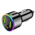 thumbnail image 4 of weibbin Plastic 4 Port 60W Fast Car Charger USB C Auto Adapter for Phone Tablet Black, 4 of 9