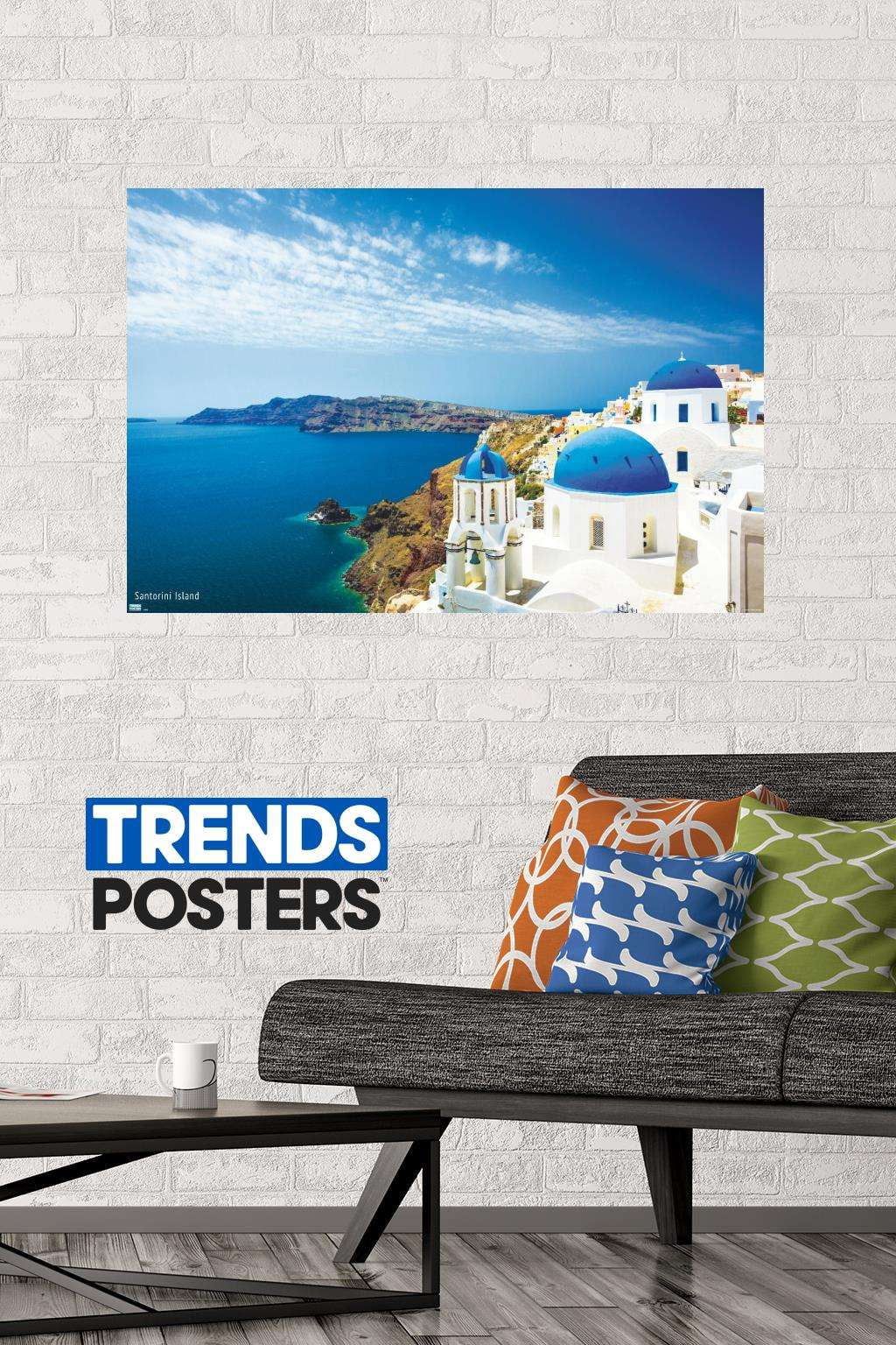 Santorini Island Wall Poster, 22.375" x 34"