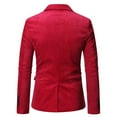 thumbnail image 3 of BOBOGOJP Mens Suit Jacket Business Slim Fit One Button Formal Blazer (Red,3XL), 3 of 4