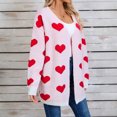 thumbnail image 4 of Amidoa Cardigan Sweaters for Women Valentines White Long Sleeve Heart Pockets Knit Long Cardigans for Women Trendy L, 4 of 9