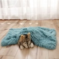 thumbnail image 4 of Dog Bed Mat Pet Cat Dog Plush Soft Warm Cushion Pet Washable Candy Colored Blanket Kennel Puppy Pet Cat Dog Supplies (Light Blue,M 80x53cm), 4 of 7