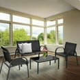 thumbnail image 1 of Costway 4 PCS Patio Furniture Set Sofa Coffee Table Steel Frame Garden Deck Black, 1 of 8