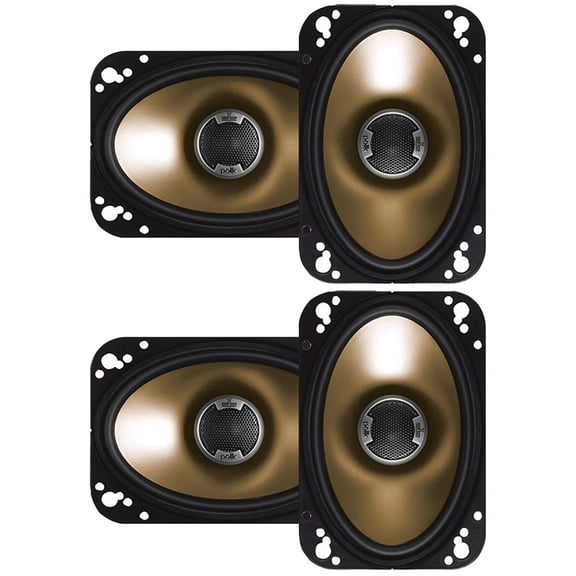Lot of (4) Polk Audio DB461 4-by-6-Inch Coaxial Speakers (Pair, Black)